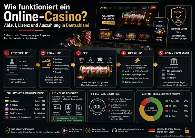 Wie funktioniert ein Online-Casino? Ablauf, Lizenz und Auszahlung in Deutschland
